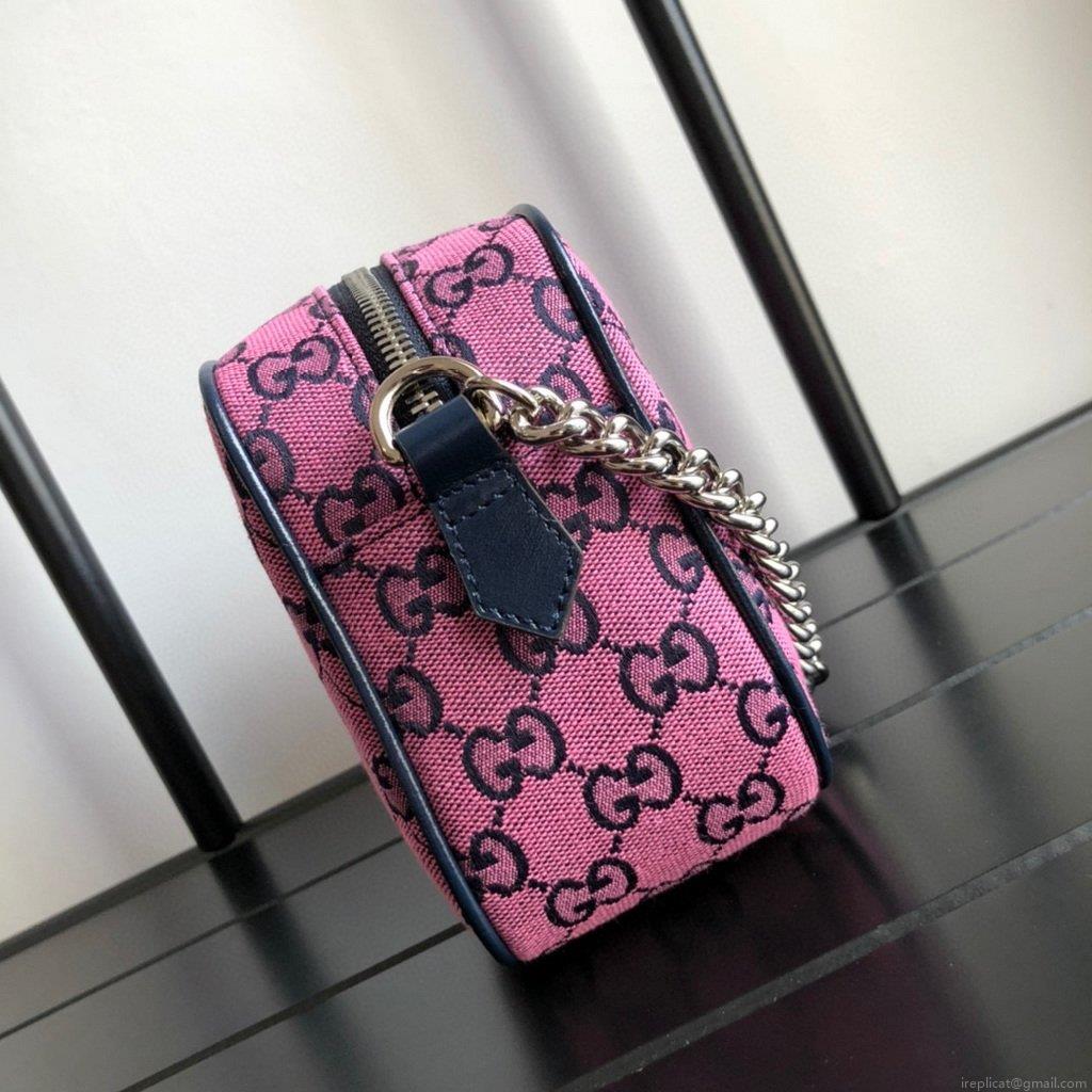 Gucci 447632 GG Marmont Multicolour Small Shoulder Bag Purple