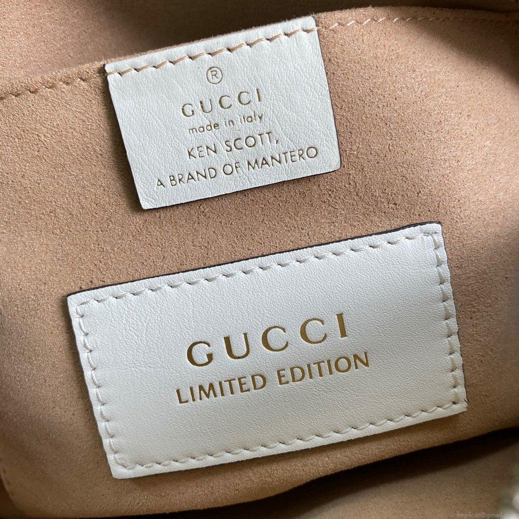 Gucci 447632 GG Marmont Multicolour Small Shoulder Bag White