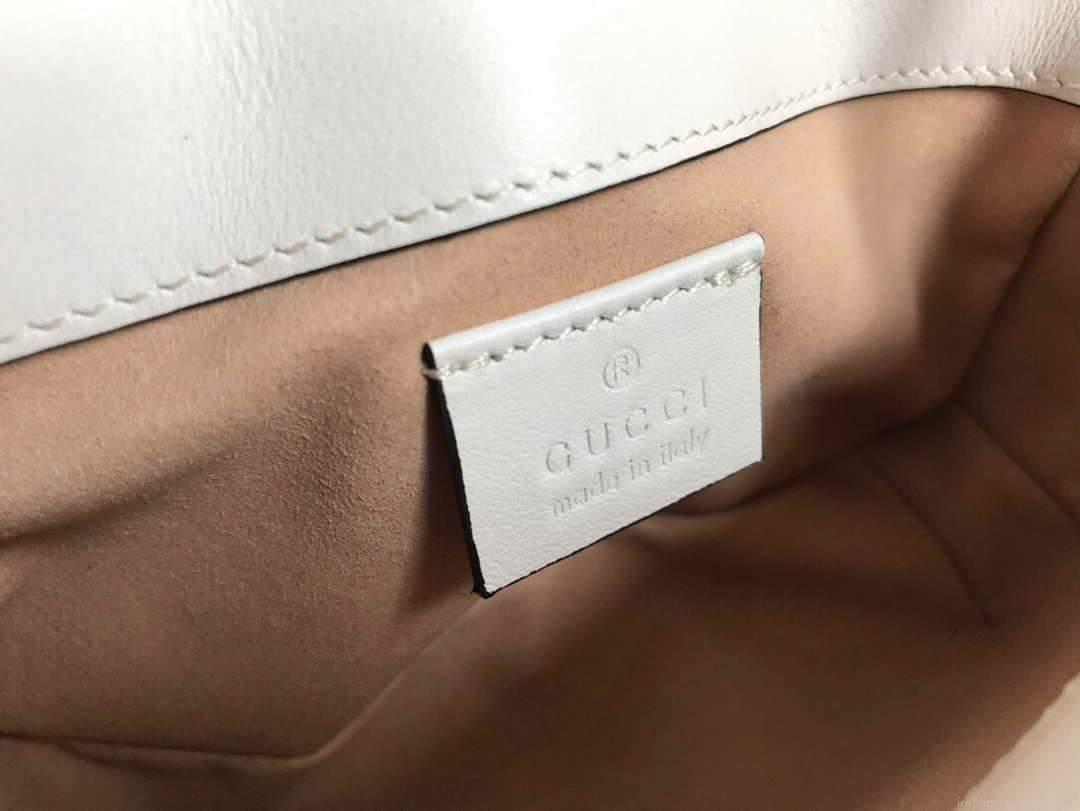 Gucci 447633 GG Marmont Super Mini Shoulder Bag White and Red