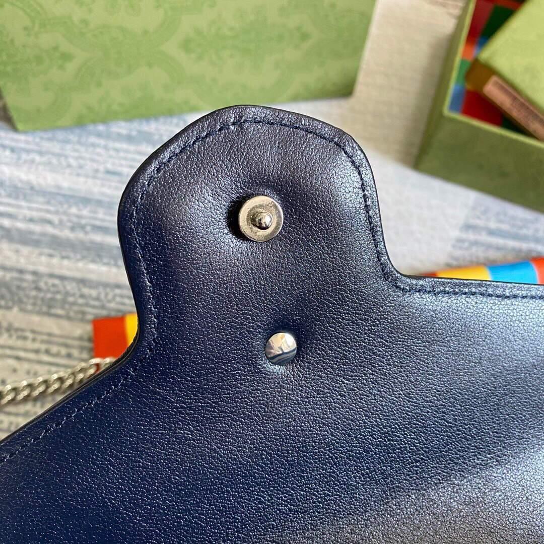 Gucci 474575 GG Marmont Multicolor Mini Bag Blue