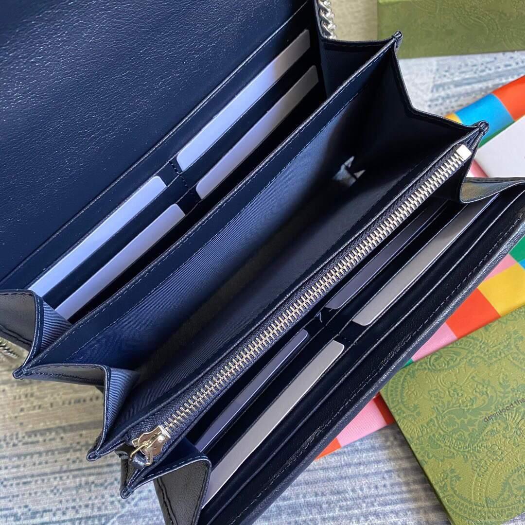 Gucci 474575 GG Marmont Multicolor Mini Bag Blue