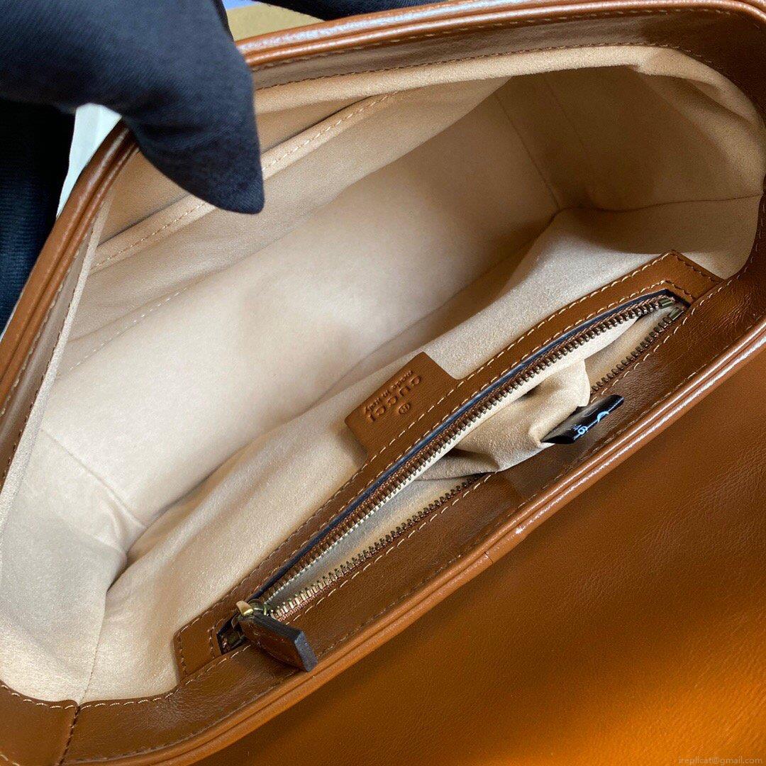 Gucci 498110 GG Marmont Small Top Handle Bag Brown