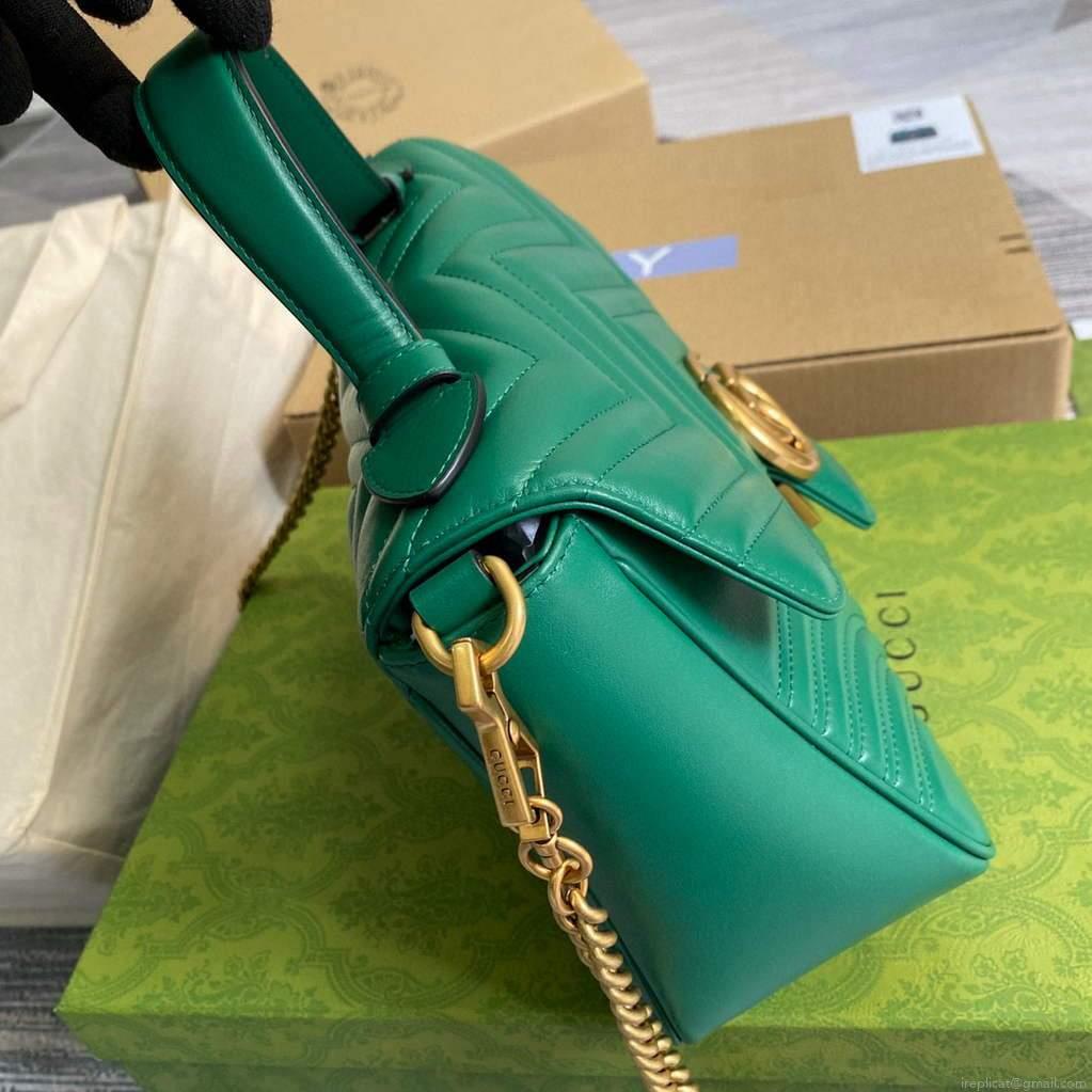 Gucci 498110 GG Marmont Small Top Handle Bag Green