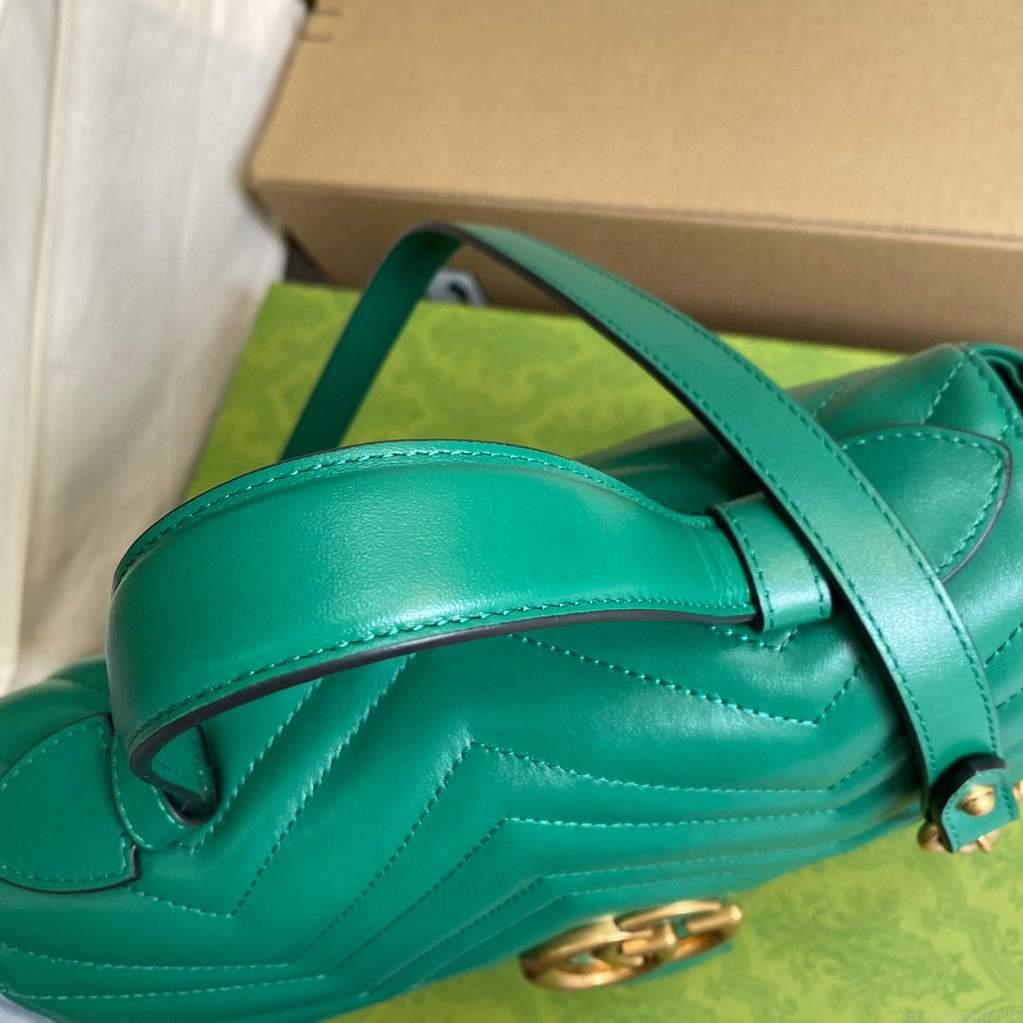 Gucci 498110 GG Marmont Small Top Handle Bag Green