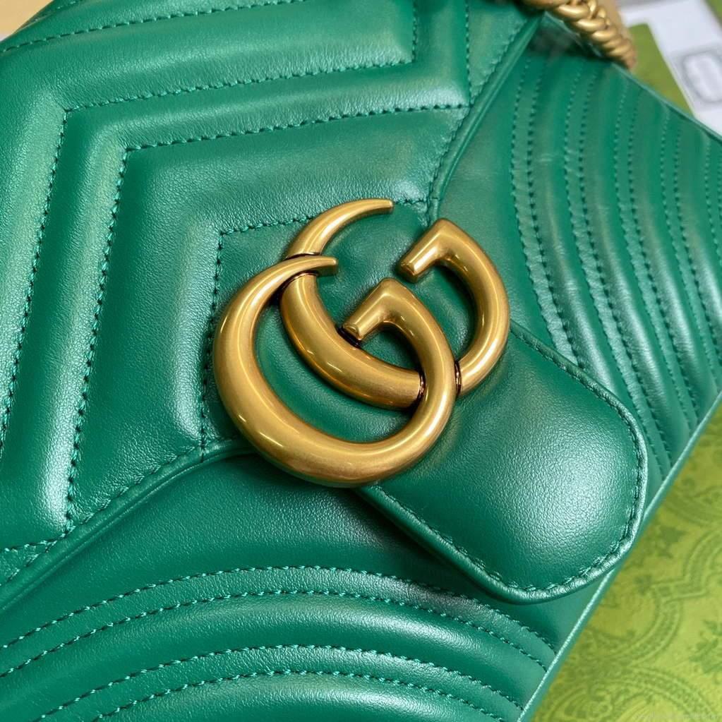 Gucci 498110 GG Marmont Small Top Handle Bag Green