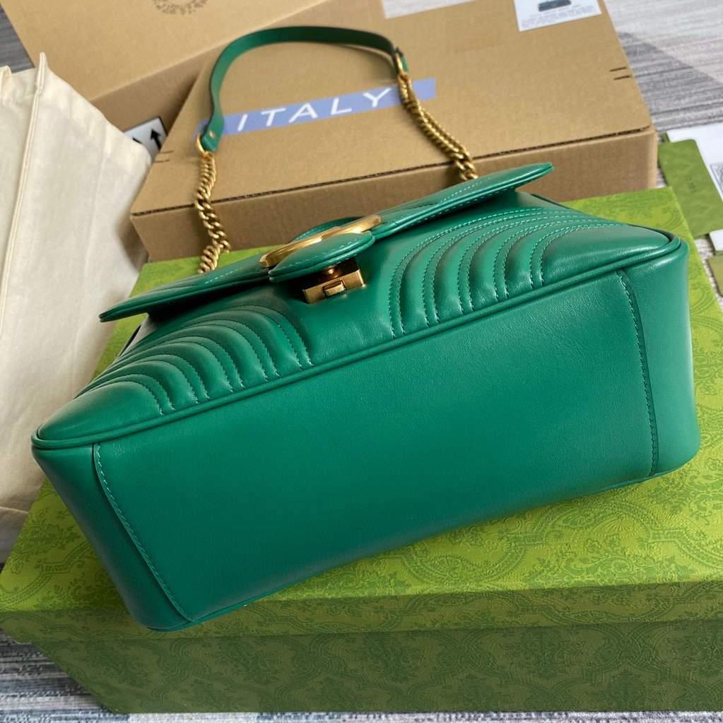 Gucci 498110 GG Marmont Small Top Handle Bag Green