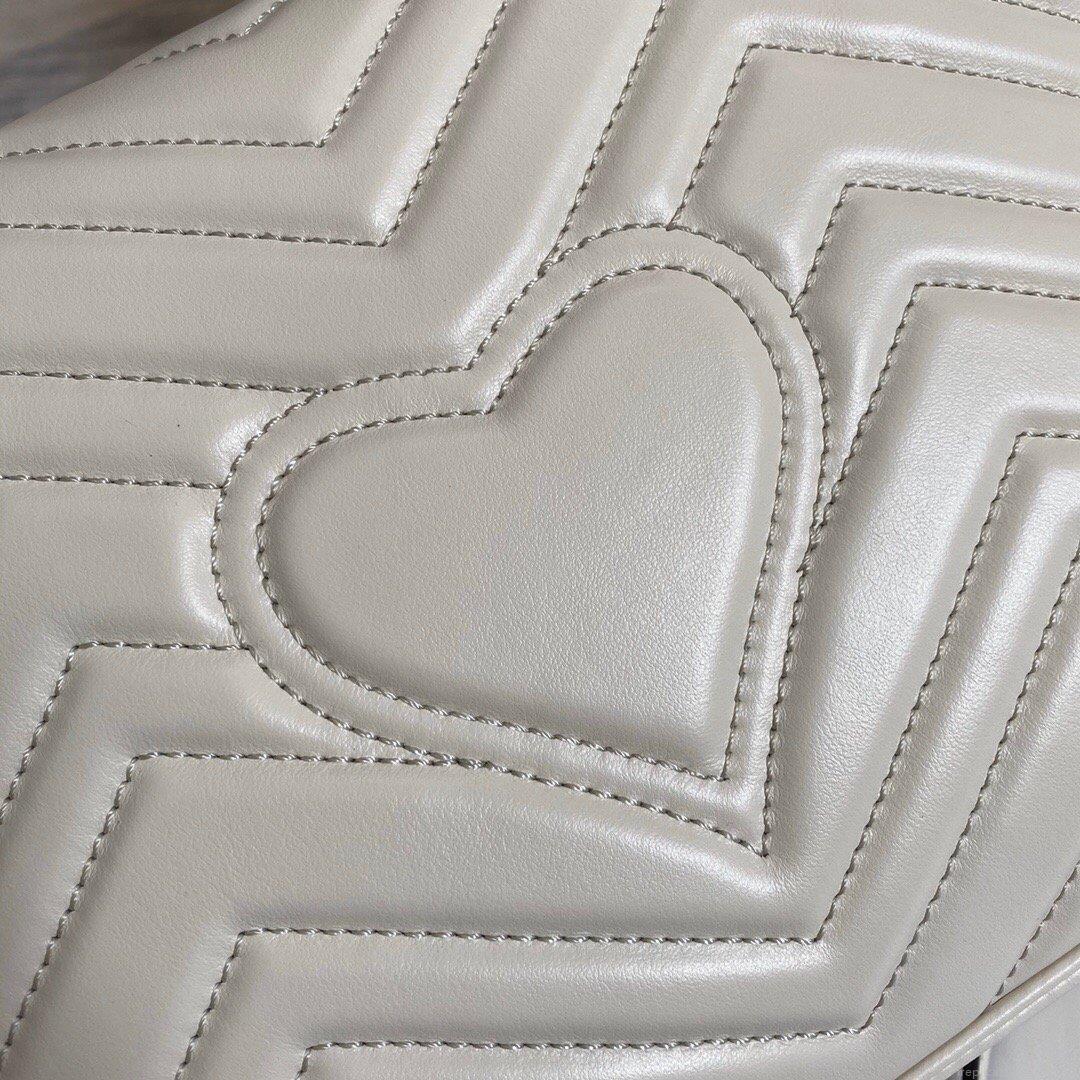 Gucci 498110 GG Marmont Small Top Handle Bag White