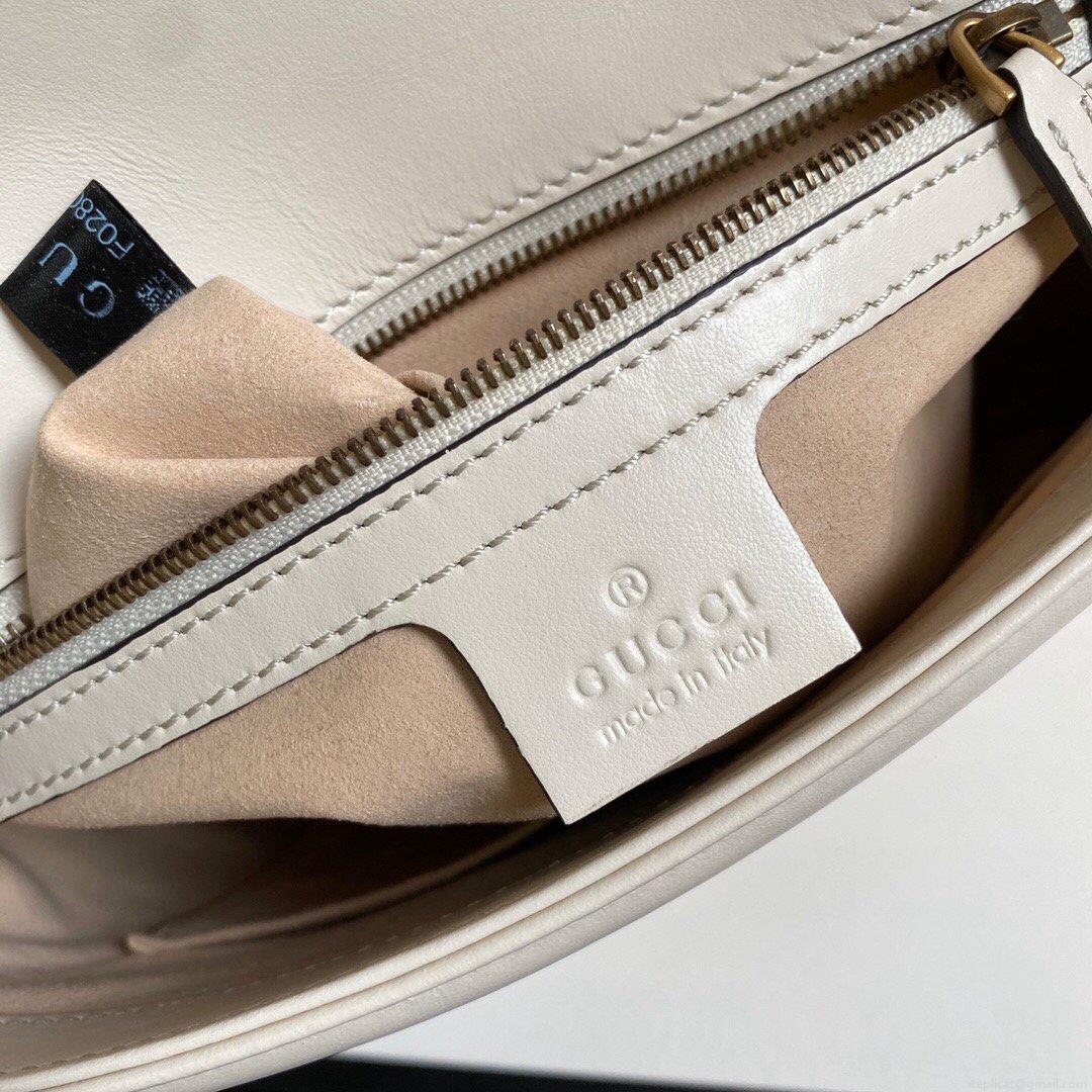 Gucci 498110 GG Marmont Small Top Handle Bag White