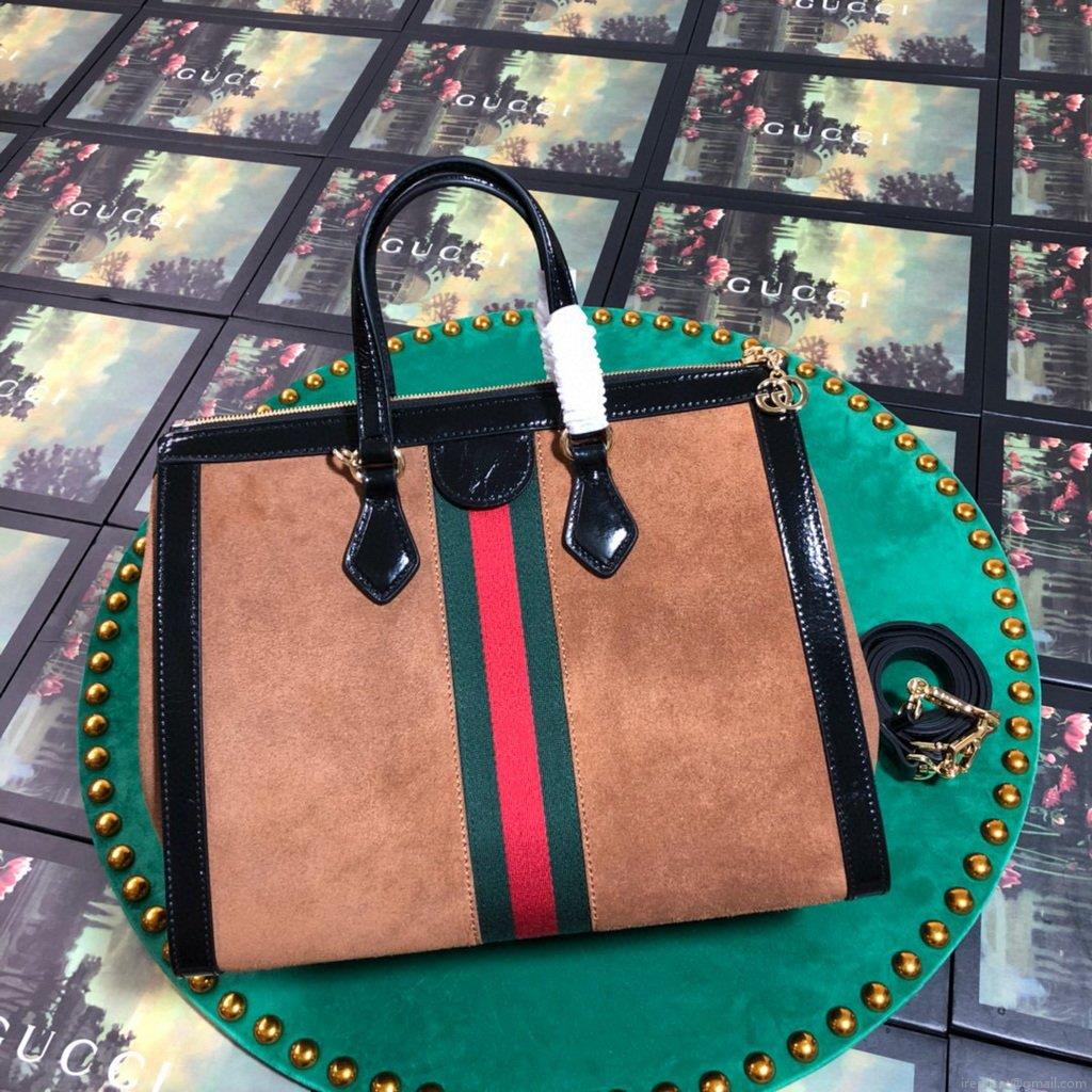 Gucci 524537 Gucci Ophidia GG Medium Tote Shoulder Bag Tan