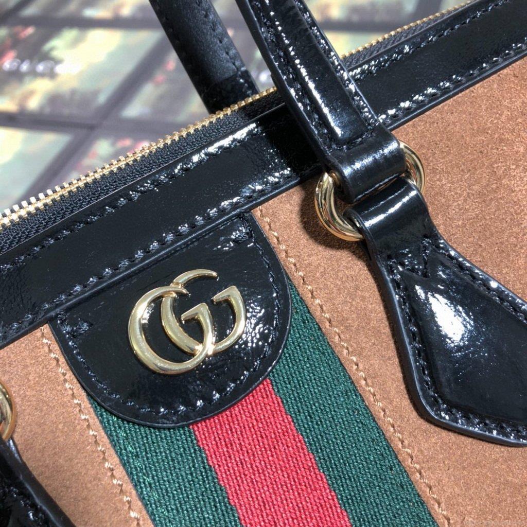 Gucci 524537 Gucci Ophidia GG Medium Tote Shoulder Bag Tan