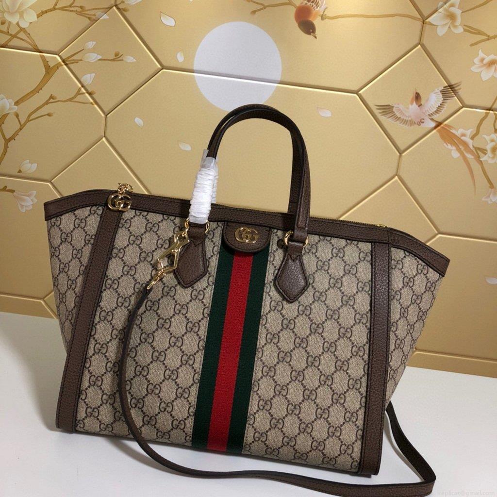 Gucci 524537 Ophidia GG Medium Tote Brown Bag