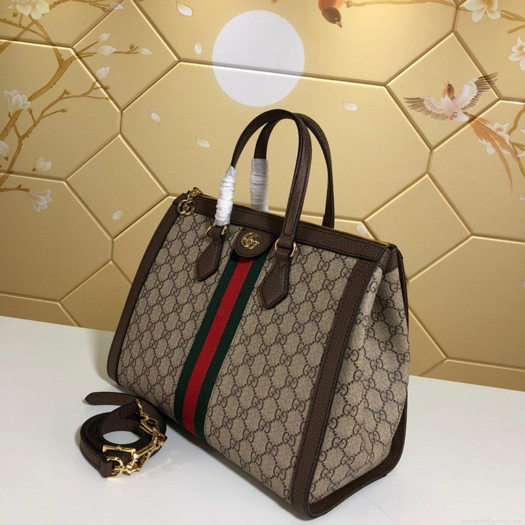 Gucci 524537 Ophidia GG Medium Tote Brown Bag