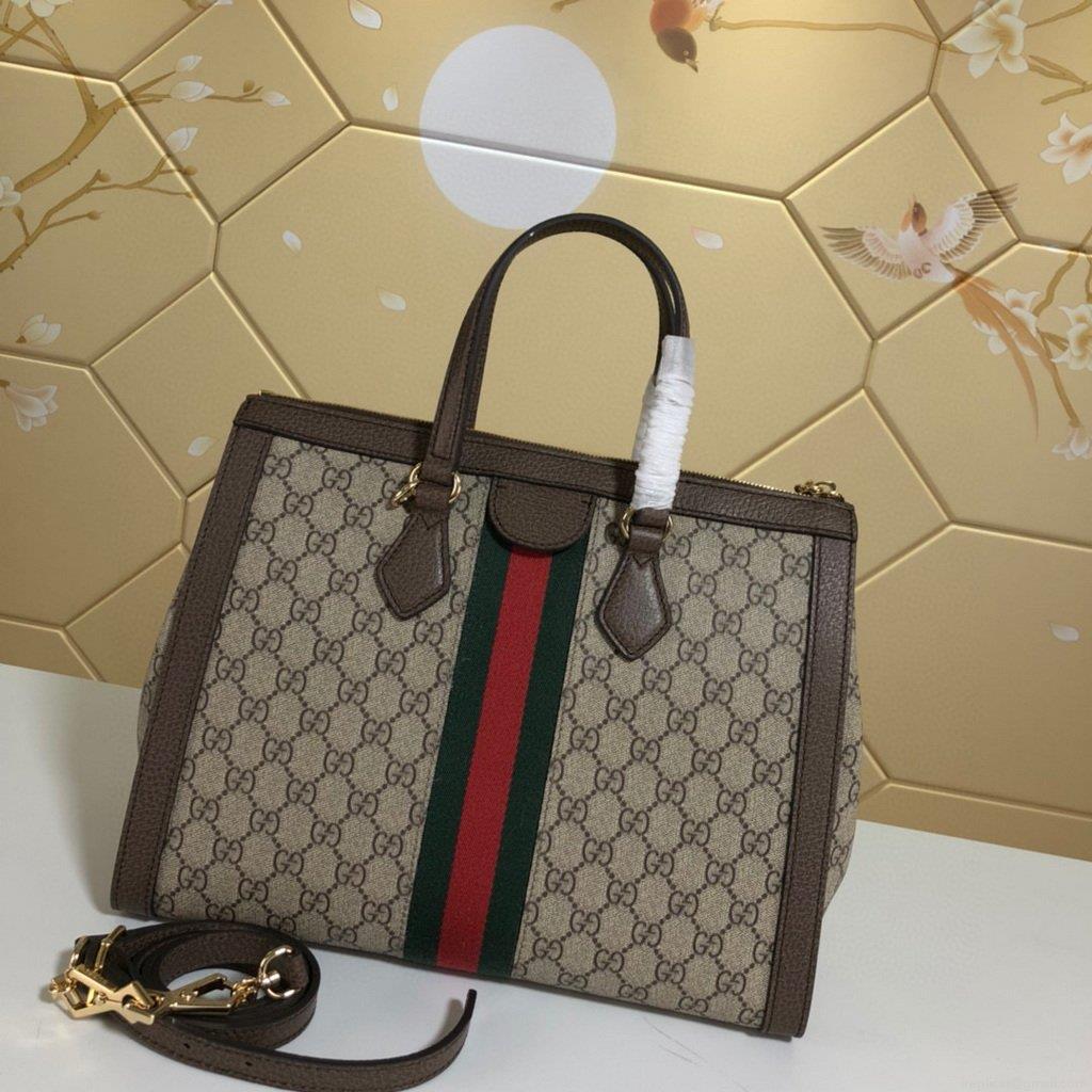 Gucci 524537 Ophidia GG Medium Tote Brown Bag