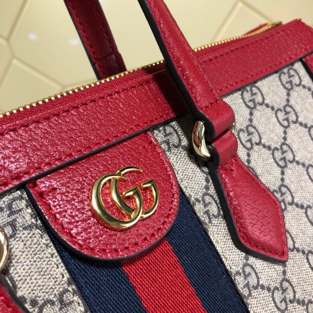 Gucci 524537 Ophidia GG Medium Tote Red Bag