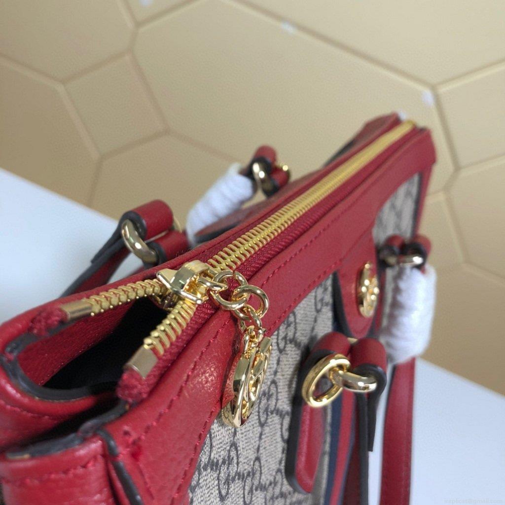 Gucci 524537 Ophidia GG Medium Tote Red Bag