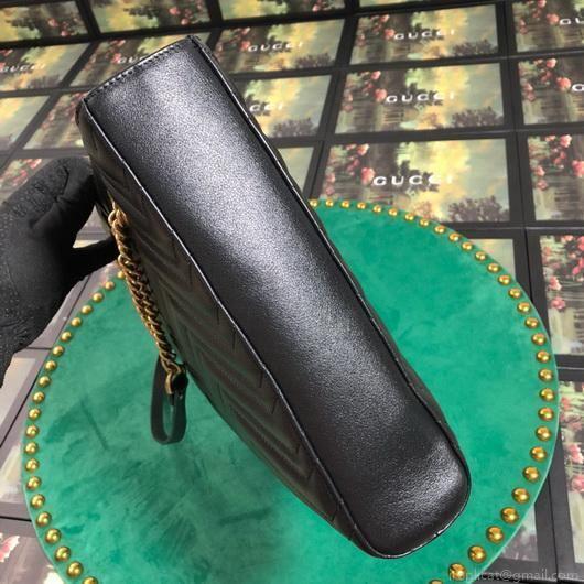 Gucci 524578 GG Marmont Matelassé Shoulder Bag Black