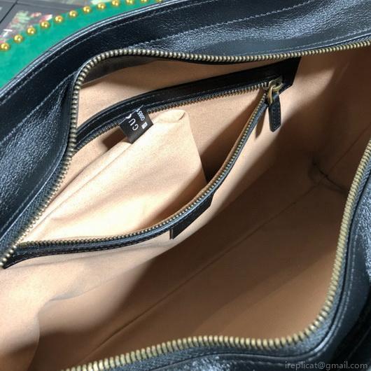 Gucci 524578 GG Marmont Matelassé Shoulder Bag Black