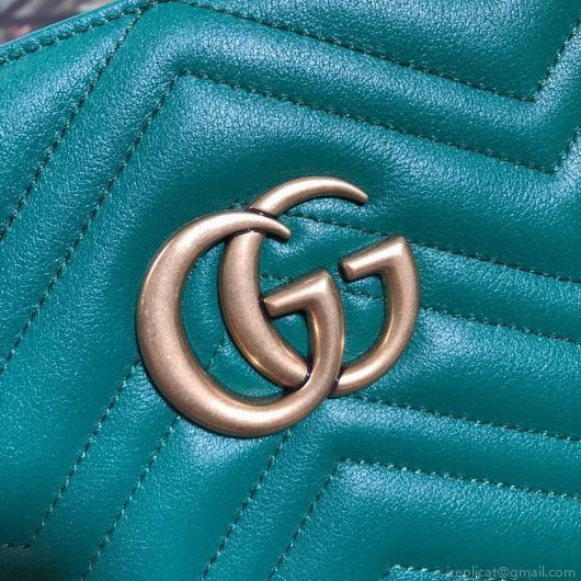 Gucci 524578 GG Marmont Matelassé Shoulder Bag Green