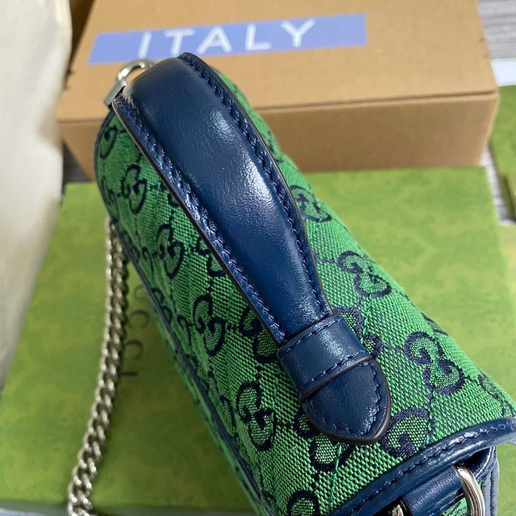 Gucci 583571 GG Marmont Multicolour mini top handle bag Green