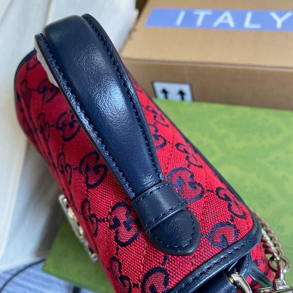 Gucci 583571 GG Marmont Multicolour mini top handle bag Red