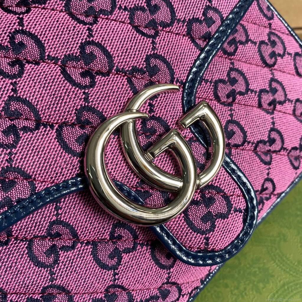 Gucci 583571 GG Marmont Multicolour mini top handle bag Rose red