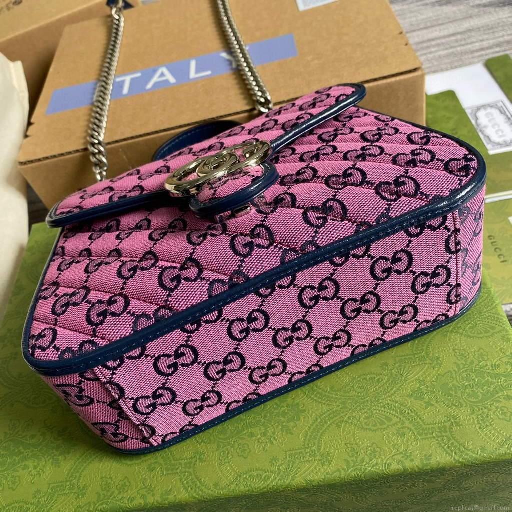 Gucci 583571 GG Marmont Multicolour mini top handle bag Rose red