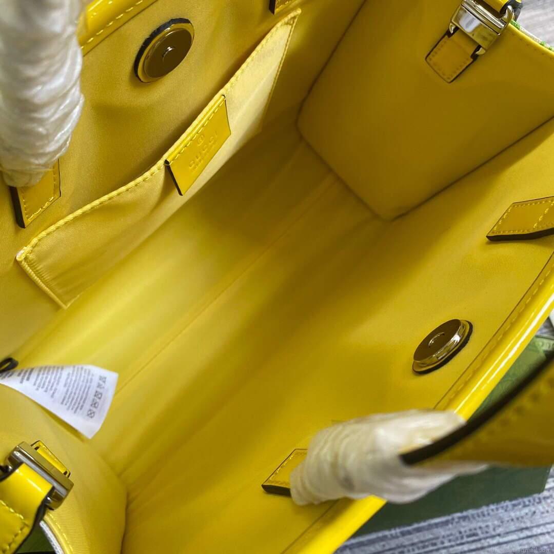 Gucci 612992 GG Medium Ophidia Tote Shoulder Bag Yellow