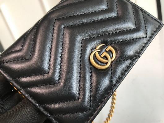 Gucci 625693 GG Marmont Card Case Wallet Black