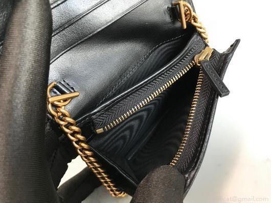 Gucci 625693 GG Marmont Card Case Wallet Black