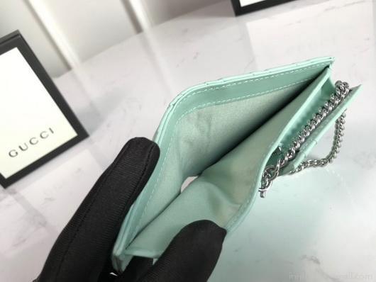 Gucci 625693 GG Marmont Card Case Wallet Green