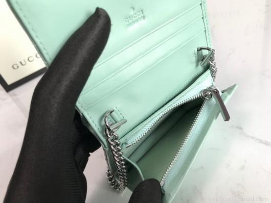 Gucci 625693 GG Marmont Card Case Wallet Green