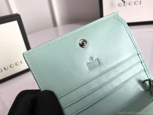 Gucci 625693 GG Marmont Card Case Wallet Green