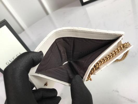 Gucci 625693 GG Marmont Card Case Wallet White