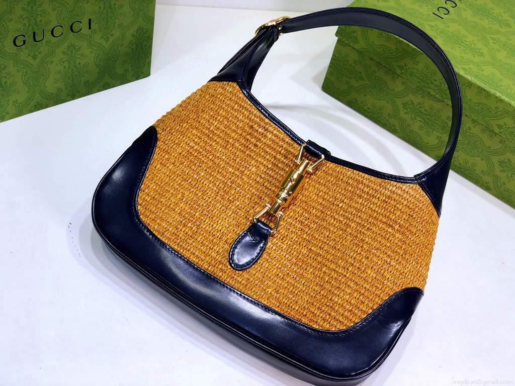 Gucci 636706 Jackie Vintage Underarm Bag Brown and Black