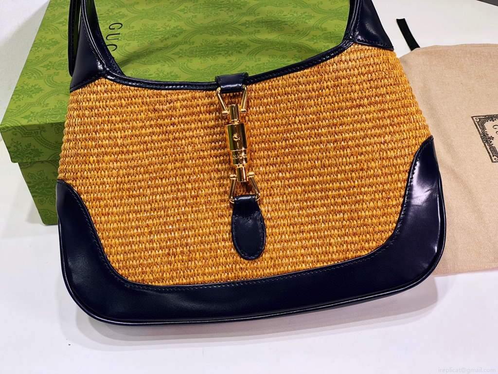 Gucci 636706 Jackie Vintage Underarm Bag Brown and Black