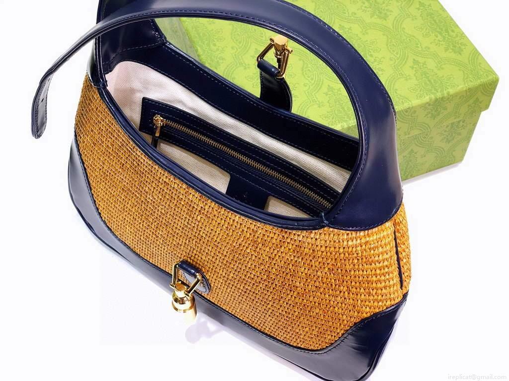 Gucci 636706 Jackie Vintage Underarm Bag Brown and Black