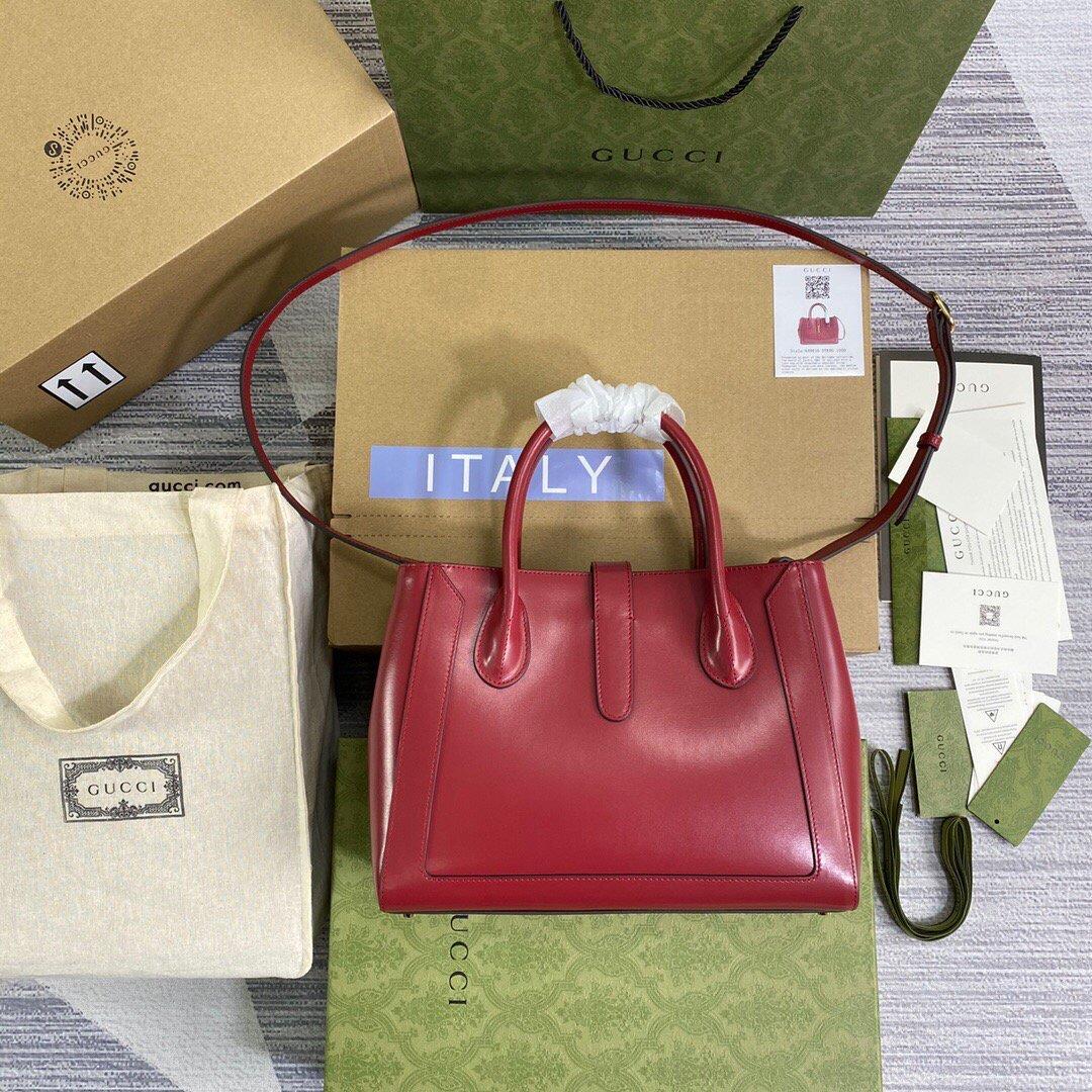 Gucci 649016 Gucci Jackie 1961 Medium Tote Bag Red