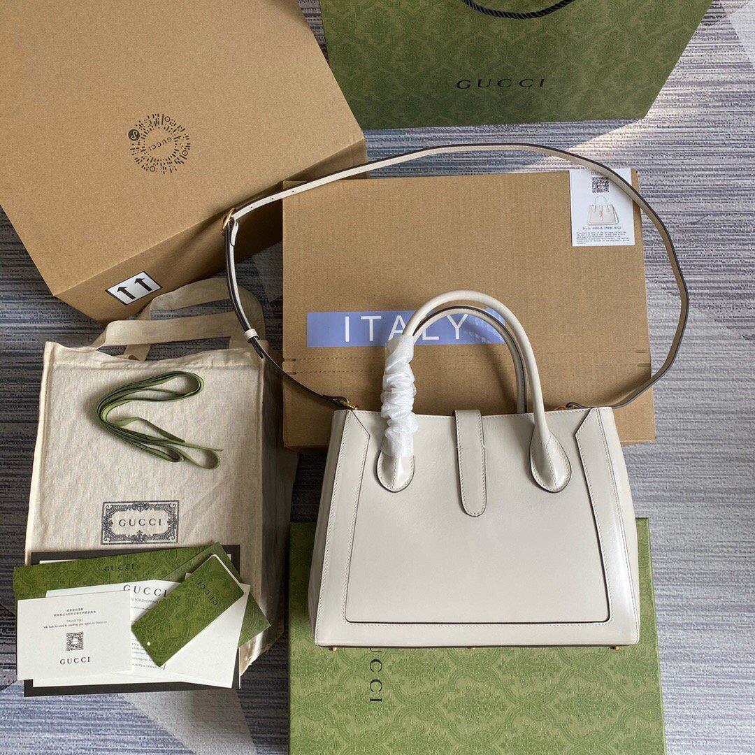 Gucci 649016 Gucci Jackie 1961 Medium Tote Bag White