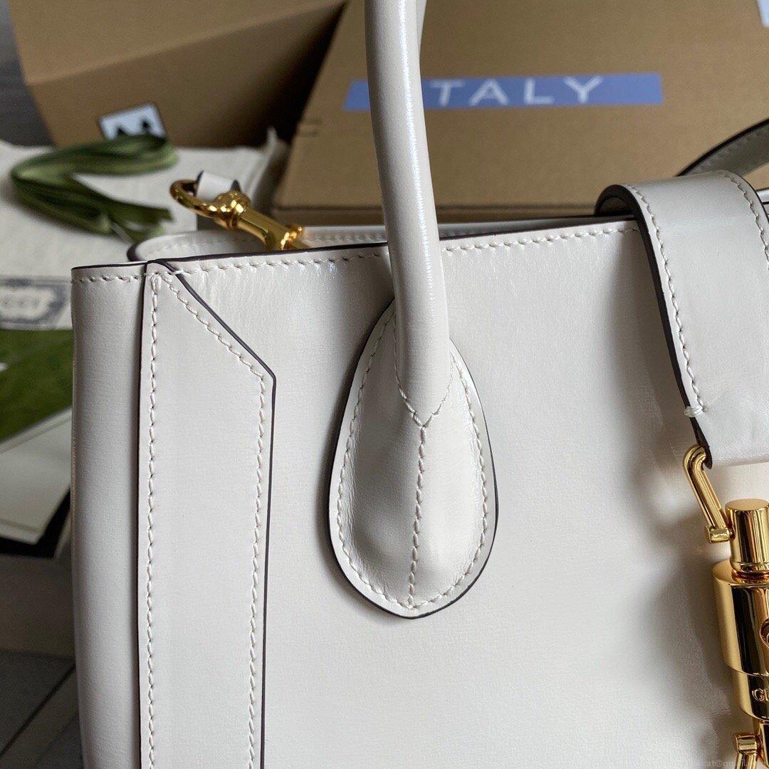 Gucci 649016 Gucci Jackie 1961 Medium Tote Bag White