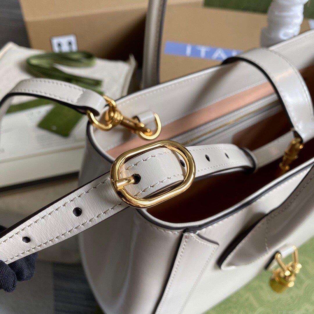 Gucci 649016 Gucci Jackie 1961 Medium Tote Bag White