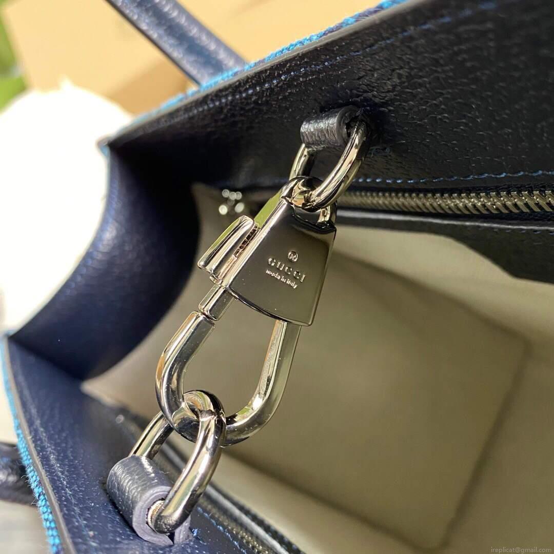 Gucci 659983 GG Multicolour Small Tote Bag Blue