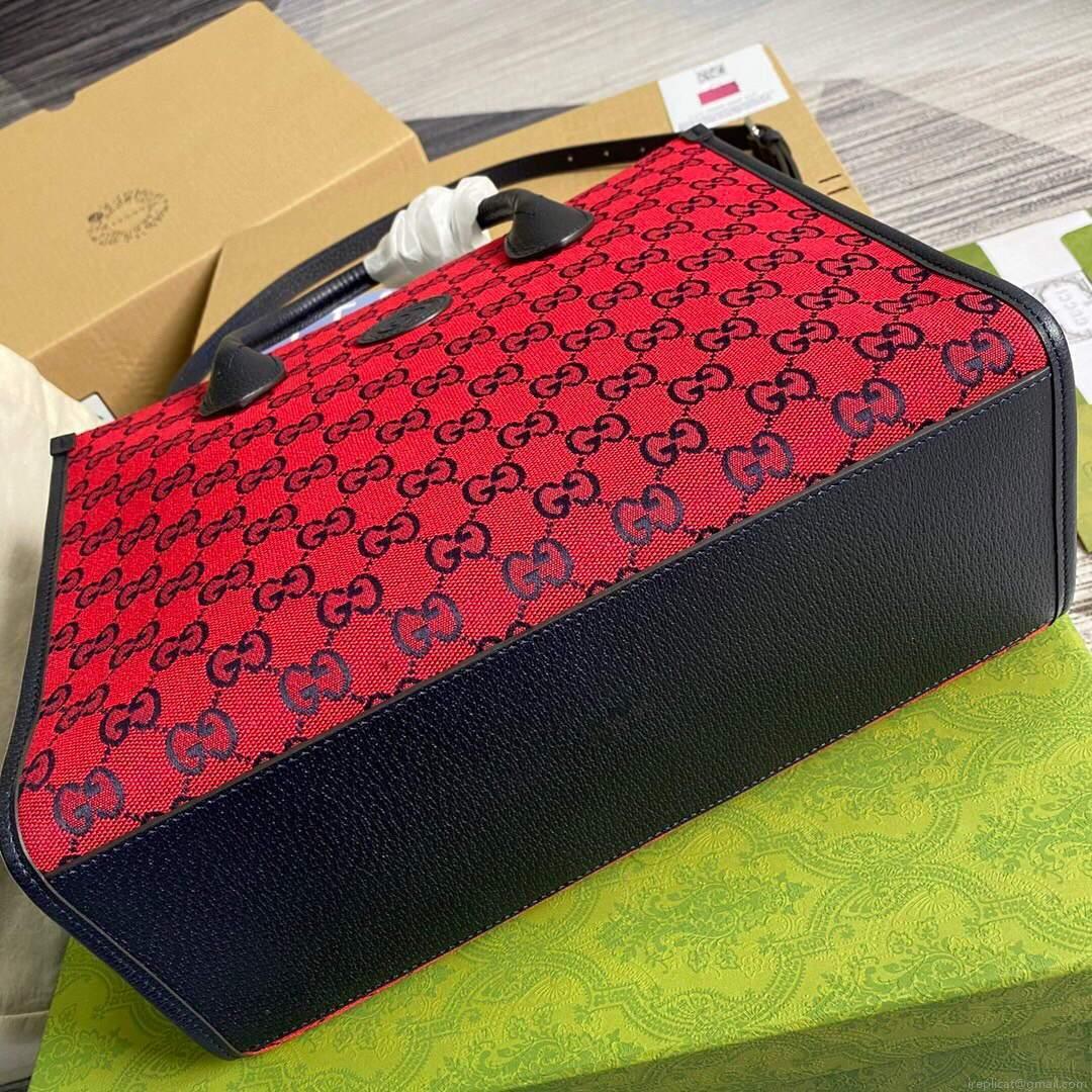Gucci 659983 GG Multicolour Small Tote Bag Red