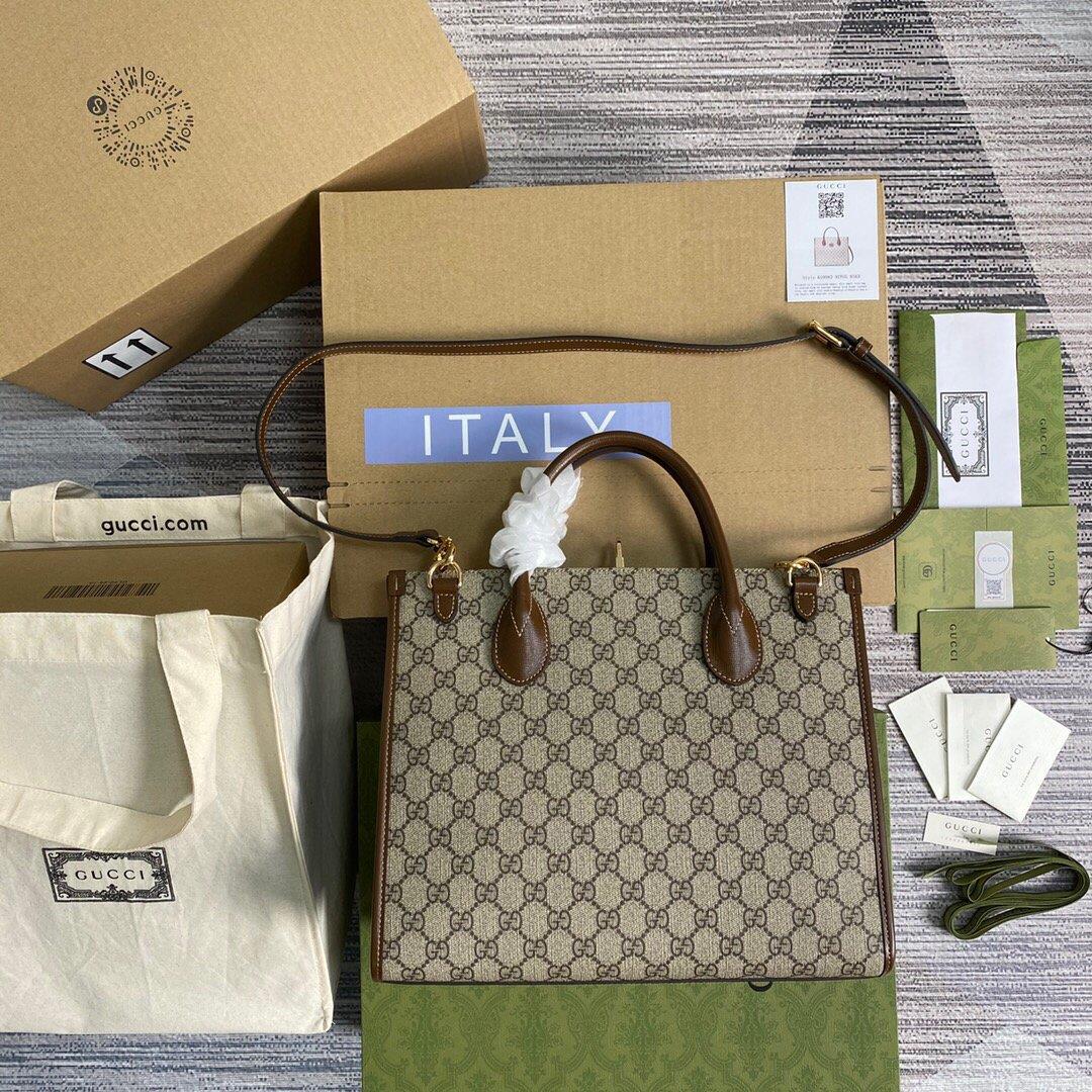Gucci 659983 GG Small Tote Bag Brown