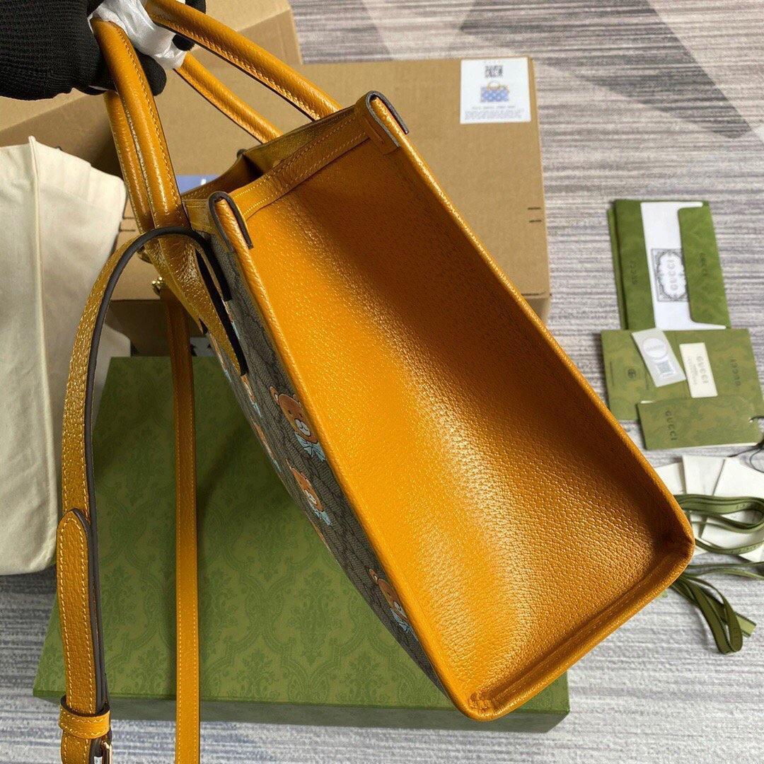 Gucci 660531 GG KAI Cooperation Teddy Bear Tote Bag Tan