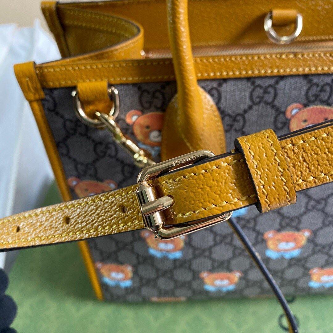 Gucci 660531 GG KAI Cooperation Teddy Bear Tote Bag Tan
