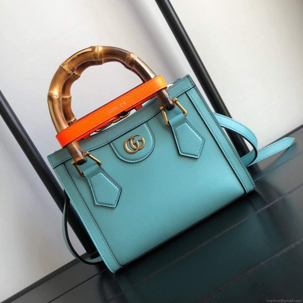 Gucci Diana Mini tote bag top handle bag Gucci 655661 Lake Blue