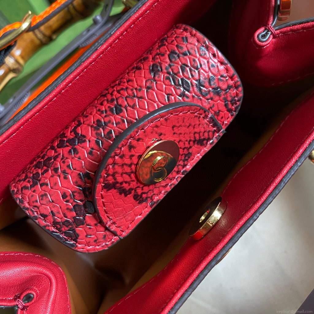 Gucci Diana Mini tote bag top handle bag Gucci ‎655661 Grey With Red