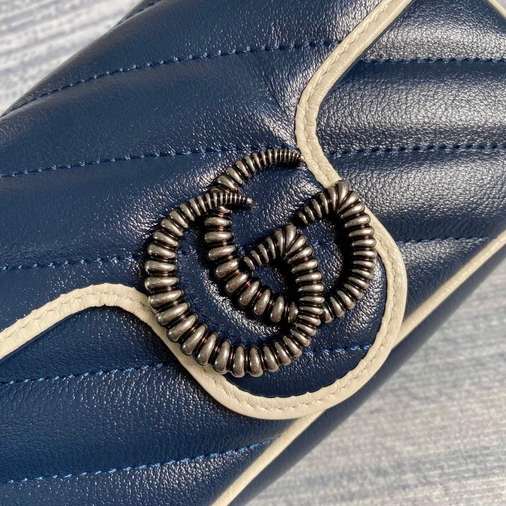 Gucci GG Marmont super mini bag 574969 Navy Blue