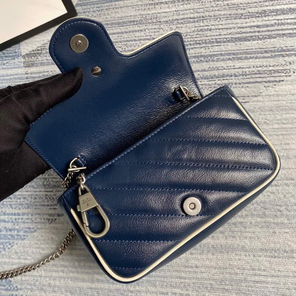 Gucci GG Marmont super mini bag 574969 Navy Blue