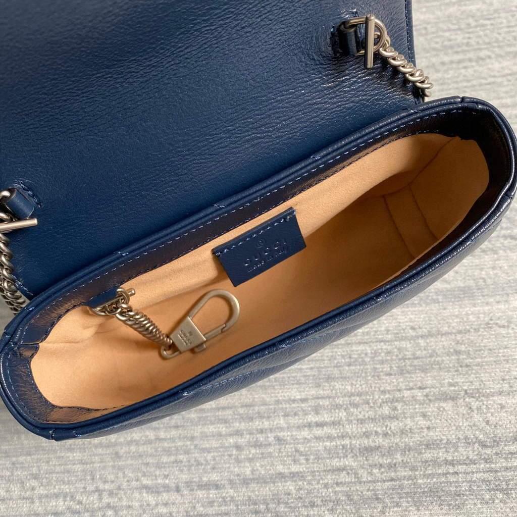 Gucci GG Marmont super mini bag 574969 Navy Blue